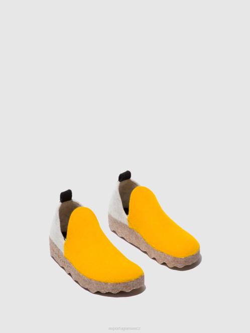 Asportuguesas boty s kulatou špičkou město - F2X8197 Asportuguesas Shoes bílá žlutá muži obuv
