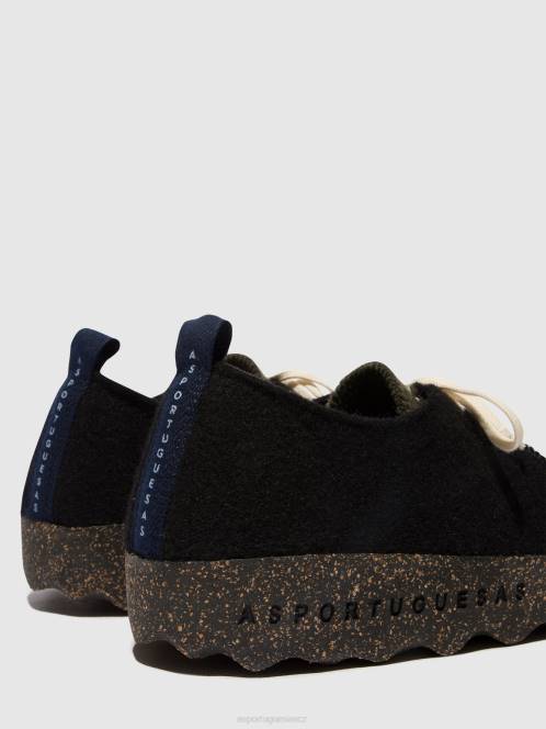 Asportuguesas šněrovací boty chat - F2X8208 Asportuguesas Shoes černá/vojenská zelená muži obuv