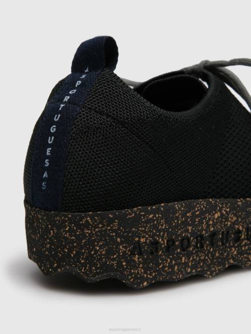 Asportuguesas šněrovací kód trenérů - F2X8188 Asportuguesas CZ černý muži trenéři