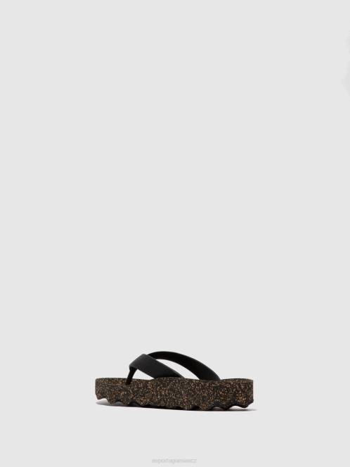 Asportuguesas ležérní pocit z žabek - F2X8173 Asportuguesas CZ černý gumový pásek muži žabky