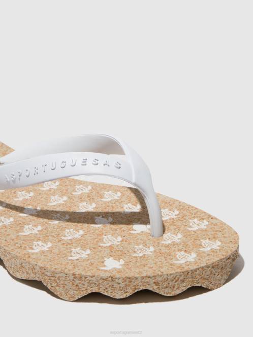 Asportuguesas plážové žabky želva - F2X8185 Asportuguesas CZ přírodní a bílý pásek muži žabky