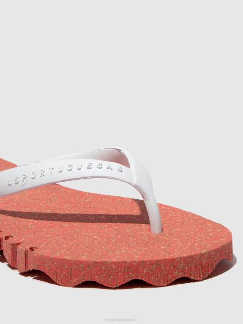 Asportuguesas plážové žabky hrbolaté - F2X8183 Asportuguesas CZ červený a bílý pásek muži žabky