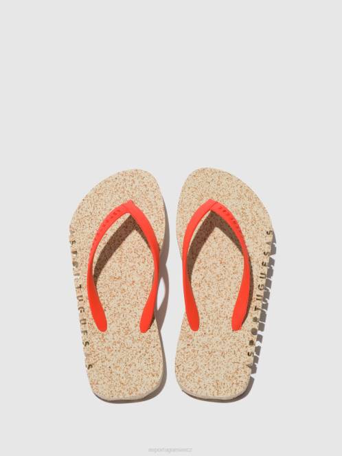 Asportuguesas plážové žabky hrbolaté - F2X8184 Asportuguesas CZ přírodní a červený pásek muži žabky