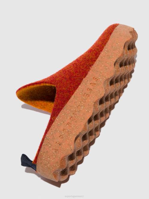 Asportuguesas přicházejí muly s kulatou nohou - F2X8122 Asportuguesas CZ červená oranžová ženy muly