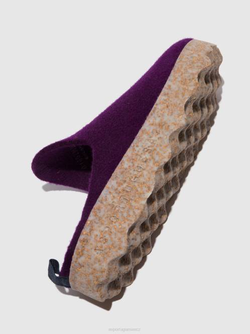 Asportuguesas přicházejí muly s kulatou nohou - F2X8125 Asportuguesas CZ tmavě fialová ženy muly