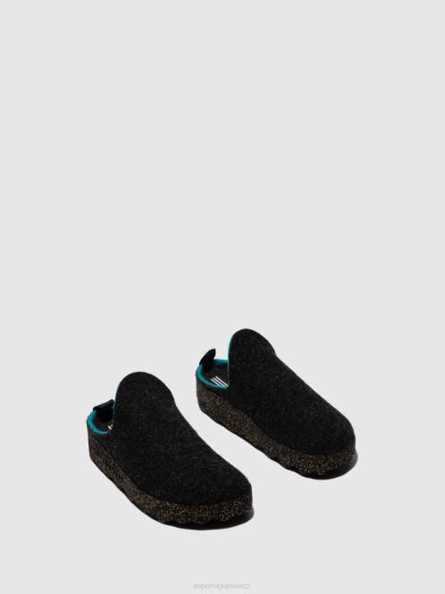 Asportuguesas přicházejí muly s kulatou nohou - F2X8126 Asportuguesas CZ antracit ženy muly