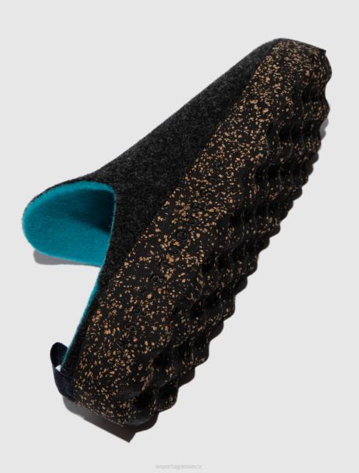 Asportuguesas přicházejí muly s kulatou nohou - F2X8126 Asportuguesas CZ antracit ženy muly