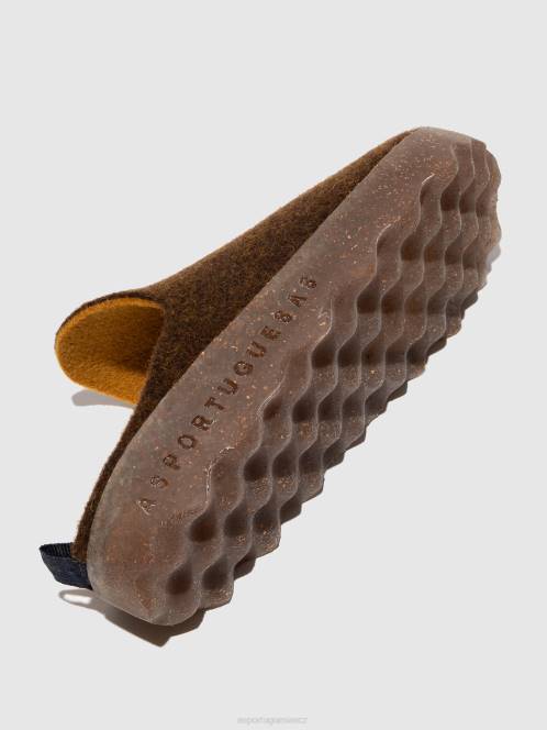 Asportuguesas přicházejí muly s kulatou nohou - F2X8127 Asportuguesas CZ karamel ženy muly