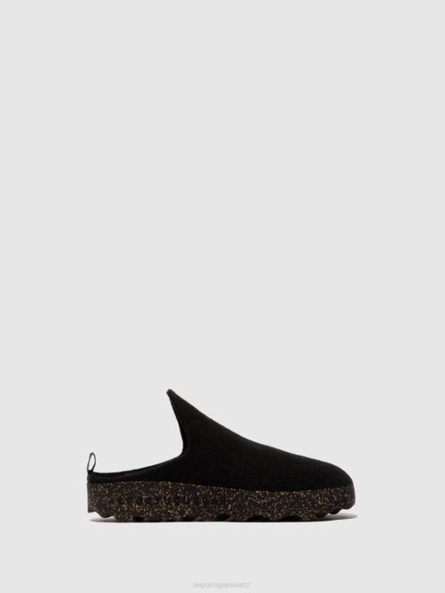 Asportuguesas přijdou navlékací mezci - F2X8130 Asportuguesas CZ černý ženy muly