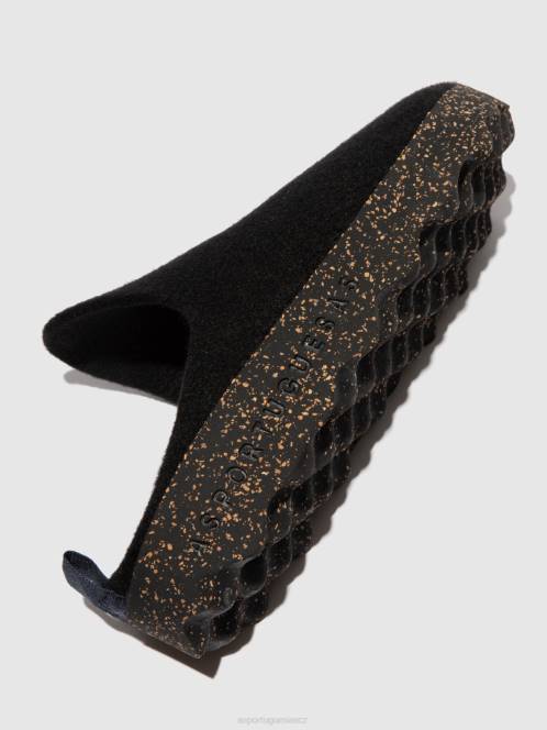 Asportuguesas přijdou navlékací mezci - F2X8130 Asportuguesas CZ černý ženy muly