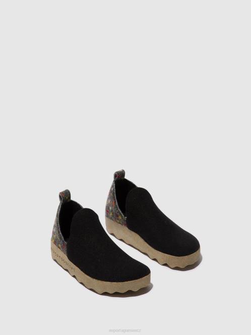 Asportuguesas boty s kulatou špičkou město - F2X8107 Asportuguesas Shoes černá plsť dehor ženy obuv