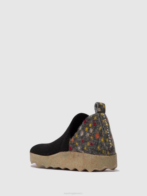 Asportuguesas boty s kulatou špičkou město - F2X8107 Asportuguesas Shoes černá plsť dehor ženy obuv