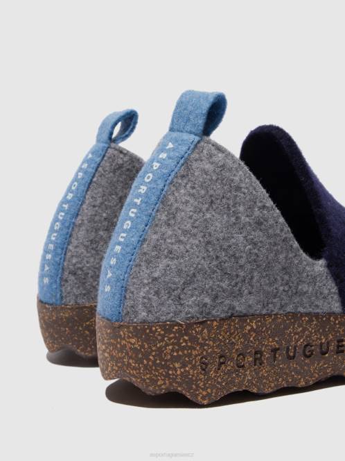 Asportuguesas boty s kulatou špičkou město - F2X833 Asportuguesas Shoes šedo modrá ženy obuv