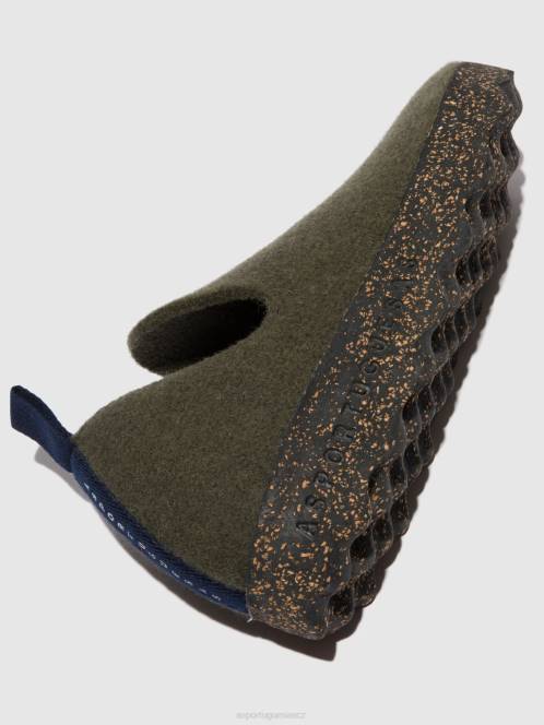 Asportuguesas boty s kulatou špičkou město - F2X837 Asportuguesas Shoes vojenská zelená ženy obuv