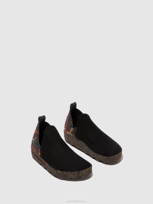 Asportuguesas boty s kulatou špičkou město - F2X871 Asportuguesas Shoes černý plstěný dárek ženy obuv