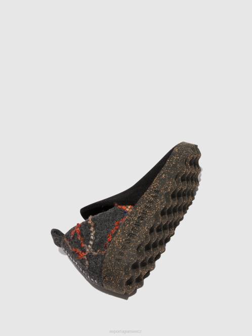 Asportuguesas boty s kulatou špičkou město - F2X871 Asportuguesas Shoes černý plstěný dárek ženy obuv