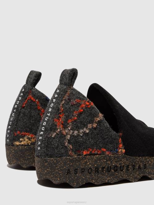 Asportuguesas boty s kulatou špičkou město - F2X871 Asportuguesas Shoes černý plstěný dárek ženy obuv