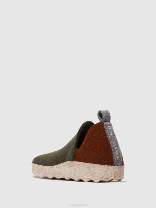 Asportuguesas boty s kulatou špičkou město - F2X896 Asportuguesas Shoes vojenská zelená/hnědá ženy obuv