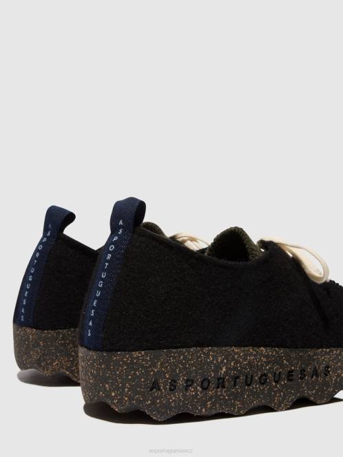 Asportuguesas šněrovací boty chat - F2X8106 Asportuguesas Shoes černá/vojenská zelená ženy obuv