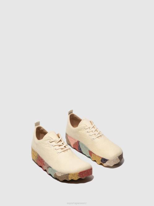 Asportuguesas nazouváky tábor - F2X861 Asportuguesas Shoes krémová pinatexová a vícebarevná podrážka ženy obuv