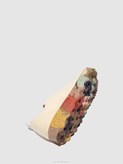 Asportuguesas nazouváky tábor - F2X861 Asportuguesas Shoes krémová pinatexová a vícebarevná podrážka ženy obuv