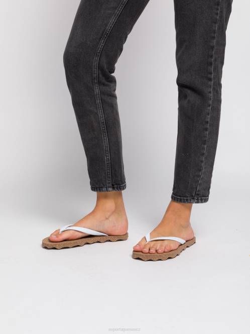 Asportuguesas základna plážových žabek - F2X84 Asportuguesas CZ bílý a gumový pásek ženy žabky